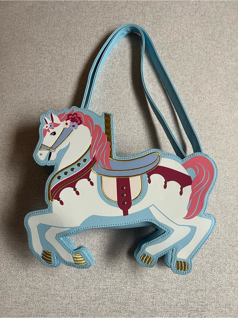 Disney Carousel Horse Shoulder Bag - Light Blue & Pink
